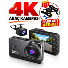 Qifit 4K Wifi Araç Kamerası Ön 4K Arka 1080P | Akıllı Uygulama Kontrollü Dash Cam