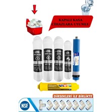 Liberty Binbir Çeşit Kapalı Kasa 12 Inç Su Arıtma Cihazı Filtresi 6 Aşamalı 80 Gpd Ro Membranlı Inline Seti