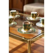 Acar Astier 24K Altın Detaylı 6 Kişilik Porselen Kahve Fincanı Takımı - 100 ml