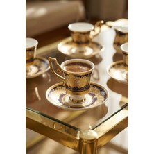 Acar Macbeth 24K Altın Detaylı 6 Kişilik Porselen Kahve Fincanı Takımı - 90 ml