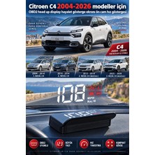 Bowie Citroen C4 2004-2026 modeller için OBD2 head up display hayalet gösterge ekranı ön cam hız göstergesi