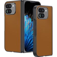 Microcase Google Pixel 11 Pro Fold Için Deri Desenli Plastik Koruma Kılıf - AL3156