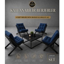 Zrv 4lü Sehpalı Dinlenme Koltuğu Berjer Balkon Koltuğu Bahçe Kotuğu Tv Sandalyesi