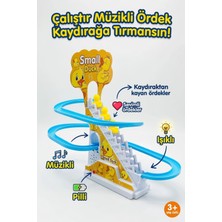 Canda Oyuncak Pilli Işıklı Dön Dolaş Ördek Oyunu Merdivenden Çıkıp Kaydıraktan Kayan Yavru Ördek Oyunu