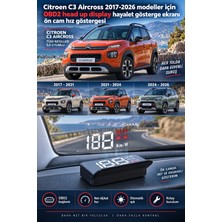 Bowie Citroen C3 Aircross 2017-2026 modeller için OBD2 head up display hayalet gösterge ekranı ön cam hız göstergesi