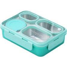 Store 304 Çelik Yeşil 950 ml 4 Bölmeli Öğrenci Ofis Yemek Mama Kabı Sefertası CIN864YS