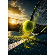 Vexart Atelier Gün Batımı Tenis Tablosu Spor Temalı Duvar Dekoru Çerçeveli Çerçevesiz