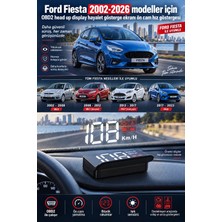Bowie Ford Fiesta 2002-2026 modeller için OBD2 head up display hayalet gösterge ekranı ön cam hız göstergesi