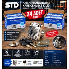 Std Çekmece Kilidi 24 Adet Kare Krom Kaplama