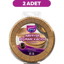 Parex Airfryer Pişirme Kağıdı 25'li İkili Set 16 cm Doğal Renkli Tek Kullanımlık Kağıt