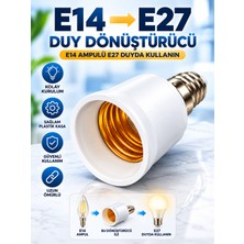 E14 / E27 Duy Dönüştürücü Adaptör - Ince Duy / Kalın Duy Çevirici