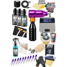 Valor Cheyenne Spirit Purple-Black Rotary Dövme Makinesi Seti – Başlangıç Dövme Seti (Makine Teşhirdir)