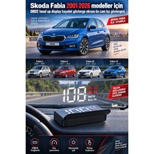 Bowie Skoda Fabia 2001-2026 modeller için OBD2 head up display hayalet gösterge ekranı ön cam hız göstergesi