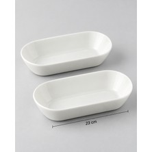 Be Original Pera 23 cm Oval Derin Sunum Tabağı 2’li Set | Porselen Servis Tabağı