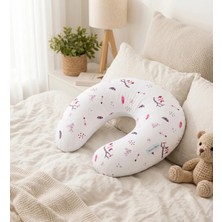 Çift Taraflı Emzirme Yastığı /bebek Destek Minderi Pembe Desenli