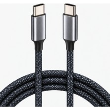 Monsgeek Type-C To Type-C 240W Örgülü Hızlı Şarj ve Data Kablosu 1 Metre Hasır Dayanıklı Kablo