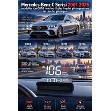 Bowie Mercedes-Benz C Serisi 2001-2026 modeller için OBD2 head up display hayalet gösterge ekranı ön cam hız göstergesi