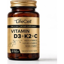 Life Cell Vıtamın D3 K2 C - 60 Tablet Komplex Vitamin Desteği