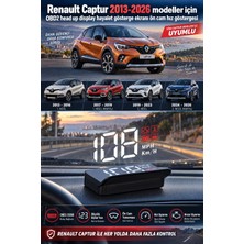 Bowie Renault Captur 2013-2026 modeller için OBD2 head up display hayalet gösterge ekranı ön cam hız göstergesi