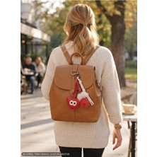 Kesene Charm Çanta Süsü Sevimli Kalp ve Beyaz Tüylü Eldiven Figürlü Peluş Detaylı Çanta & Anahtar Aksesuarı