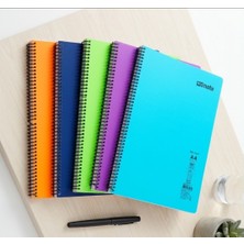 Mynote Okul Defteri Kareli 80YAPRAK Spiralli Neon Renkli Kapaklı Büyük Boy
