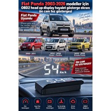 Bowie Fiat Panda 2003-2026 modeller için OBD2 head up display hayalet gösterge ekranı ön cam hız göstergesi