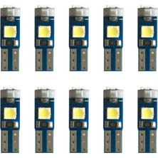 Zembil 10 Adet Beyaz Renk T5 Mini Dipsiz LED Kilometre Kadran Ambians Aydınlatma Ampul