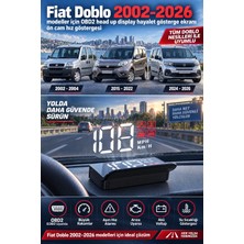Bowie Fiat Doblo 2002-2026 modeller için OBD2 head up display hayalet gösterge ekranı ön cam hız göstergesi
