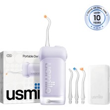 Usmile C10 Taşınabilir Ağız Duşu – Şarjlı Diş Temizleme Cihazı, 4 Başlıklı Seyahat Seti Mor
