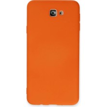 Efnaz Style Samsung Galaxy J7 Prime Kılıf Nano Içi Kadife Silikon - Turuncu