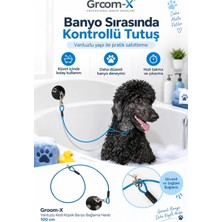 Groom - X Vantuzlu Kedi Köpek Banyo Bağlama Halatı 100 cm - Banyolar Artık Daha Güvenli
