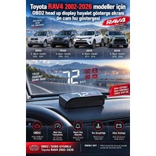Bowie Toyota RAV4 2002-2026 modeller için OBD2 head up display hayalet gösterge ekranı ön cam hız göstergesi