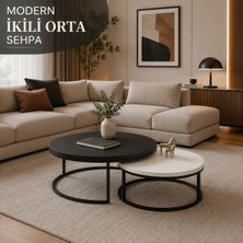 Zrv Ikili Orta Sehpa (Antrasit - Beyaz)