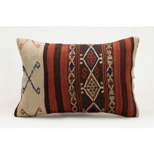Kilim Wholesale El Yapımı Kilimden Yapılmış Vintage Kırlent Kılıfı, Yün, 40X60 cm