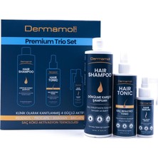Dermamol Premium Trio Saç Dökülmesine Karşı Bakım Seti Şampuan 400 ml + Tonik 200 ml + Serum 60 ml Redensyl Capixyl Anagain