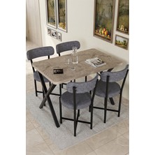 Bezos Sandalye 1 Adet Keten Kumaş Metal Ayak Modern Mutfak Sandalyesi Cafe Balkon Ofis Teddy 9816 Gri