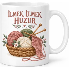 Bezos Ilmek Ilmek Huzur Örgü ve Yumak Tasarımlı Porselen Kupa - Model 263