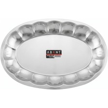 Abant Paslanmaz Çelik Dilimli Kayık Tabak No:4 30,5X20,5 cm 6'lı (6 Adet)