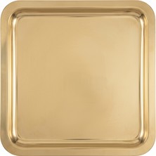 Abant Paslanmaz Çelik Kare Sunum Tepsisi 21 cm Gold 4'lü (4 Adet)