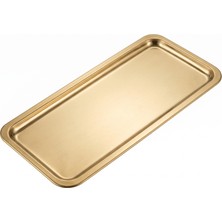 Abant Paslanmaz Çelik Pastane Tepsisi No:1 12,5X33 cm Gold