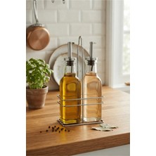 Elegancev Standlı Cam Yağlık Sirkelik Seti - 2 Li Set - 200 ml