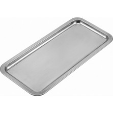 Abant Paslanmaz Çelik Pastane Tepsisi No:1 12,5X33 cm Silver 2'li (2 Adet)