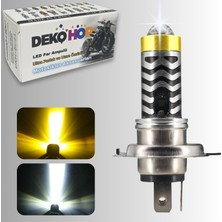 Dekohop H4 Uzun Kısa LED Far Ampul  LED Işık 12V 6000K Beyaz Uzun Amber 1 Adet Yüksek Performanslı 10W/800LM