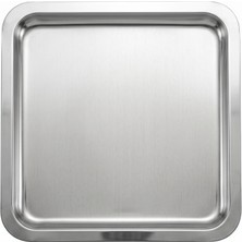 Abant Paslanmaz Çelik Kare Sunum Tepsisi 21 cm Silver 2'li (2 Adet)
