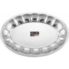 Abant Paslanmaz Çelik Dilimli Kayık Tabak No:5 34X22,5 cm 2'li (2 Adet)