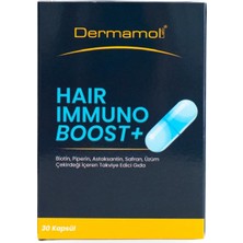 Dermamol Hair Immuno Boost+ L-Sistein Biotin C Vitamini Saw Palmetto Çinko Içeren Takviye Edici Gıda 30 Kapsül