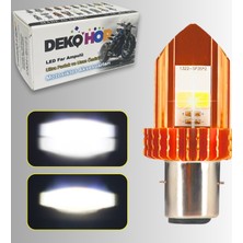 Dekohop BA20D Çift Taraflı Motosiklet  S2 LED Far Ampulü - Uzun/kısa Beyaz Işık 12W
