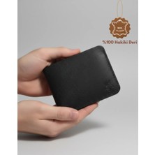Oh Deer Leather Hakiki Deri Klasik Erkek Cüzdanı - Klasik Bifold Tasarım - Siyah