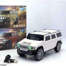 Junglee Hummer Jeep Görünümlü Bluetooth Speaker Sd Kart USB Fm Radyolu Şarjlı Taşınabilir Kablosuz Hoparlör-Beyaz
