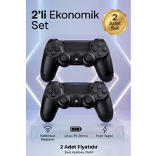 Freedoom Style Ps 4 Joystick Tablet Telefon Pc Uyumlu Titreşimli Oyun Kolu 2 Adet - Şarj Kablo Hediyeli Bluetoothlu Konsol
